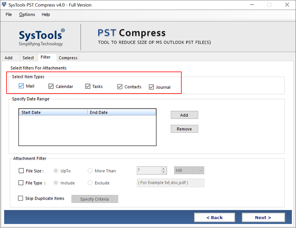 start compression process